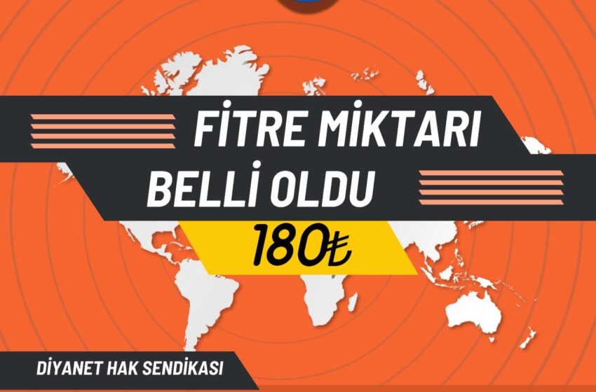  DİYANET FİTRE MİKTARINI AÇIKLADI
